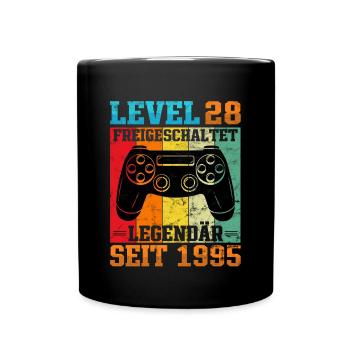 Gaming Geburtstag 1995 Level 28 - Tasse einfarbig - Schwarz - Vorne
