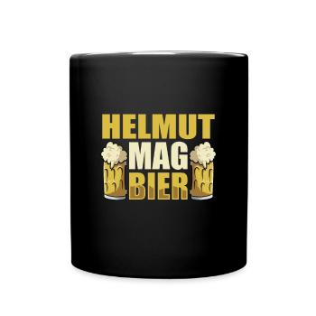 Helmut mag Bier Name Geburtstag - Tasse einfarbig - Schwarz - Vorne