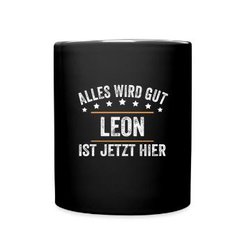 Leon Vorname Name Geburtstag - Tasse einfarbig - Schwarz - Vorne