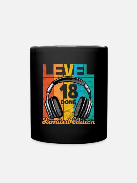 Anniversaire de jeu 18 ans Niveau 18 complet - Mug uni - noir