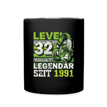 Level 32 unlocked, legendary since 1991 - Full Colour Mug - black - Front
