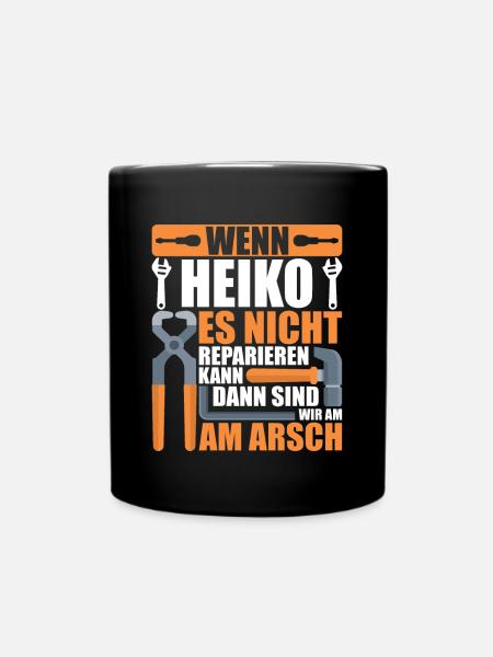 Vorname Heiko Name Geburtstag Geschenk - Tasse einfarbig - Schwarz