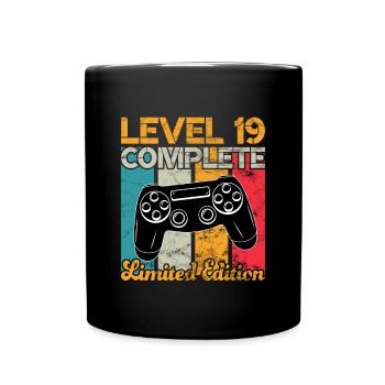 Niveau 19 Anniversaire de jeu complet - Mug uni - noir - Devant