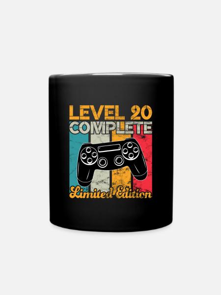 Level 20 complete Gaming Geburtstag - Tasse einfarbig - Schwarz