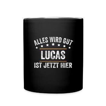 Lucas Vorname Name Geburtstag - Tasse einfarbig - Schwarz - Vorne