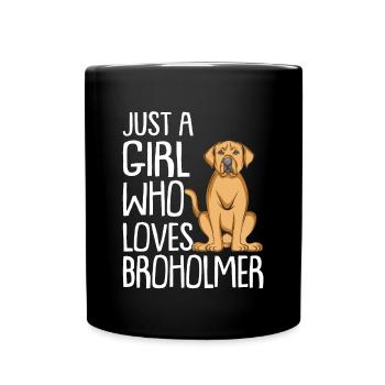 Broholmer Geschenk Hunde - Tasse einfarbig - Schwarz - Vorne