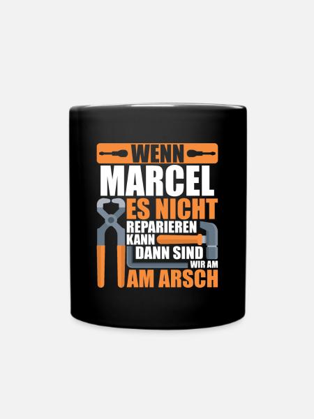 Vorname Marcel Name Geburtstag Geschenk - Tasse einfarbig - Schwarz
