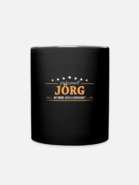 Professionell Jörg Name Vorname - Tasse einfarbig - Schwarz