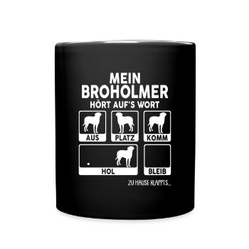 Broholmer Geschenk Hunde - Tasse einfarbig - Schwarz - Vorne