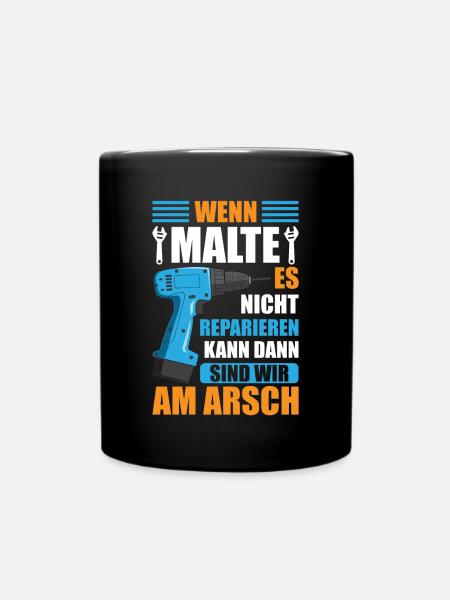 Malte Vorname Name Geburtstag Reparieren - Tasse einfarbig - Schwarz