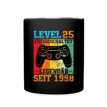 Gaming Geburtstag 1998 Level 25 - Tasse einfarbig - Schwarz - Vorne