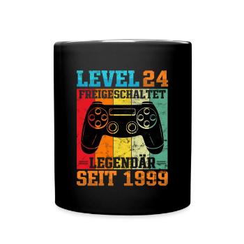 Gaming Geburtstag 1999 Level 24 - Tasse einfarbig - Schwarz - Vorne