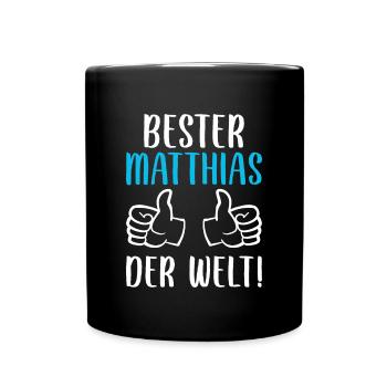Matthias Vorname Name Geburtstag - Tasse einfarbig - Schwarz - Vorne