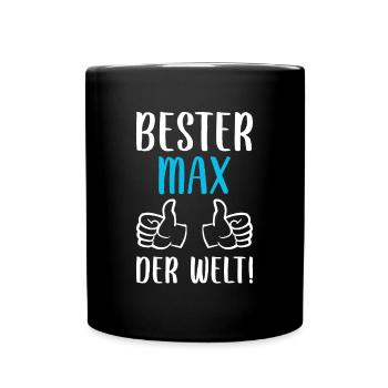 Max Vorname Name Geburtstag - Tasse einfarbig - Schwarz - Vorne