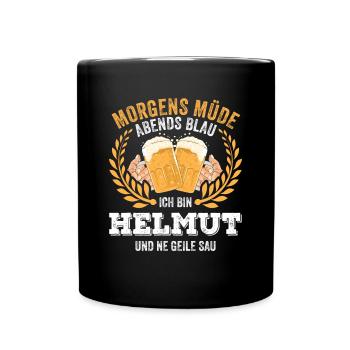 Helmut Vorname Name Geburtstag Bier saufen - Tasse einfarbig - Schwarz - Vorne