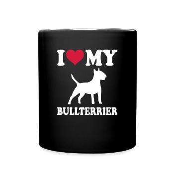 Bull Terrier Chiens cadeaux - Mug uni - noir - Devant
