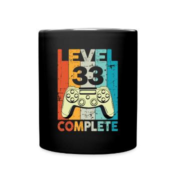 Level 33 Complete Gaming Geburtstag - Tasse einfarbig - Schwarz - Vorne