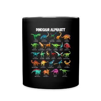Mein Dinosaurier Alphabet Kinder Arten Dino A-Z - Tasse einfarbig - Schwarz - Vorne