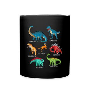 Mein Dinosaurier Alphabet Kinder Arten Dino A-Z - Tasse einfarbig - Schwarz - Vorne