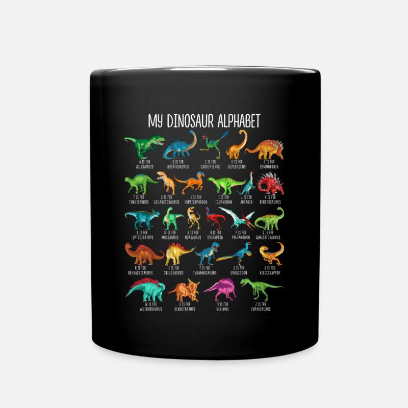 Mein Dinosaurier Alphabet Kinder Arten Dino A-Z - Tasse einfarbig - Schwarz