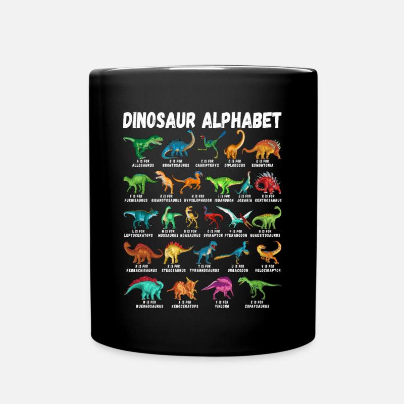 Mein Dinosaurier Alphabet Kinder Arten Dino A-Z - Tasse einfarbig - Schwarz