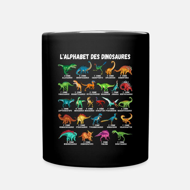 Mein Dinosaurier Alphabet Kinder Arten Dino A-Z - Tasse einfarbig - Schwarz
