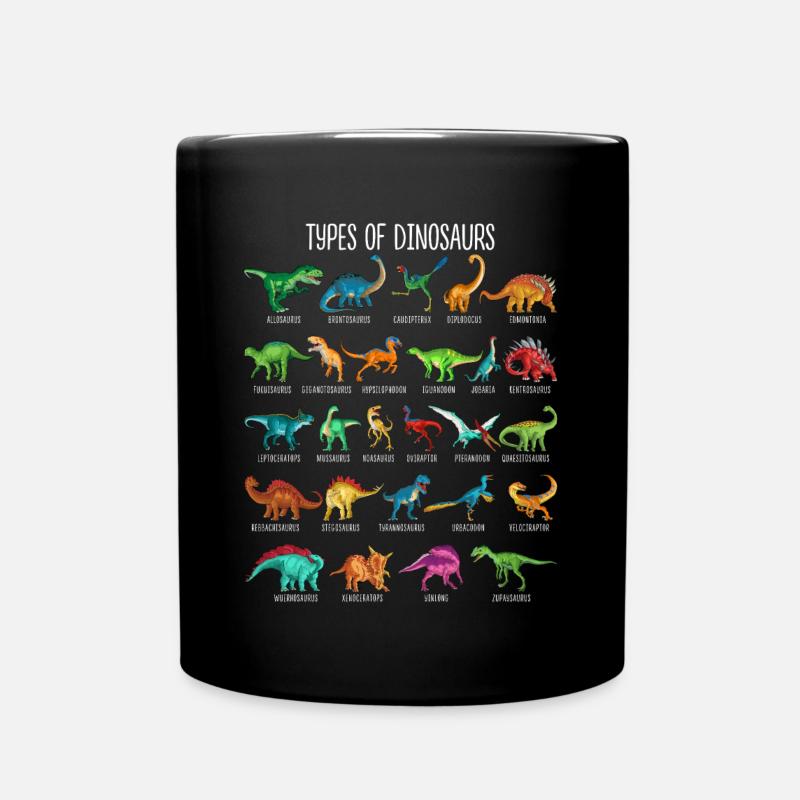 Mein Dinosaurier Alphabet Kinder Arten Dino A-Z - Tasse einfarbig - Schwarz