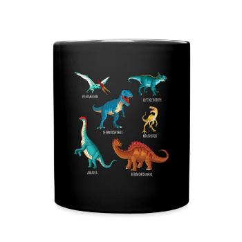Mein Dinosaurier Alphabet Kinder Arten Dino A-Z - Tasse einfarbig - Schwarz - Vorne
