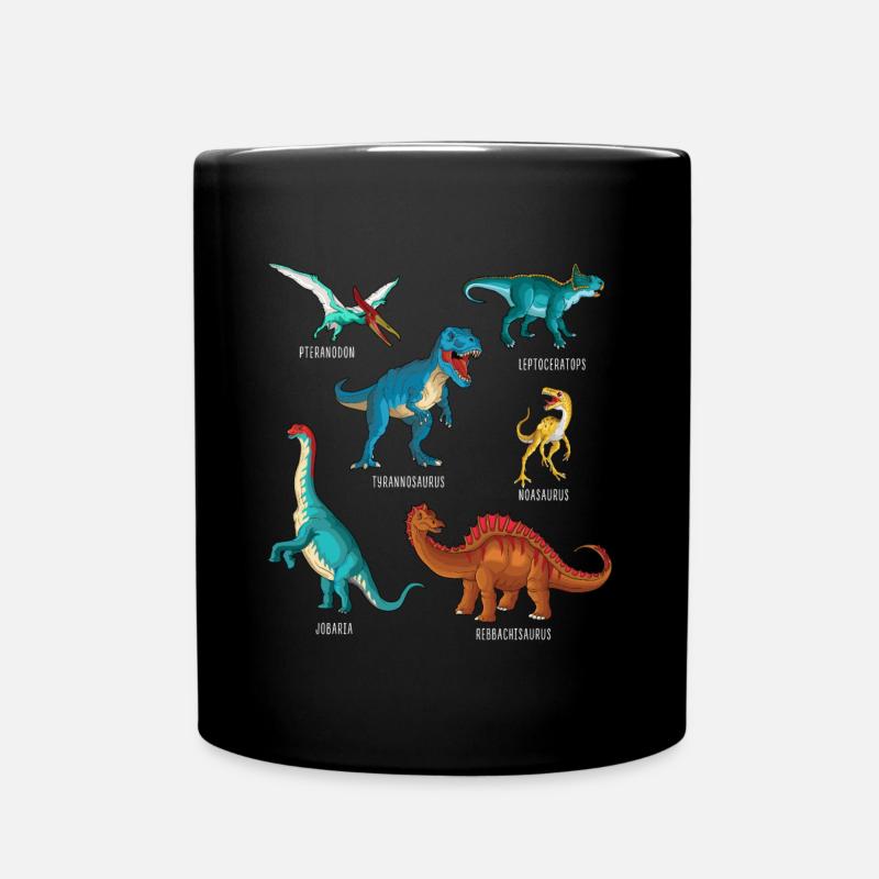 Mein Dinosaurier Alphabet Kinder Arten Dino A-Z - Tasse einfarbig - Schwarz