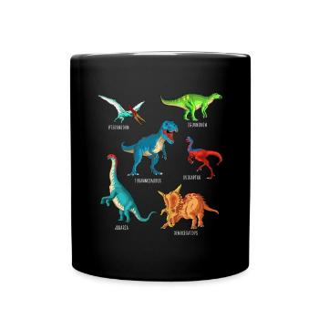 Mein Dinosaurier Alphabet Kinder Arten Dino A-Z - Tasse einfarbig - Schwarz - Vorne