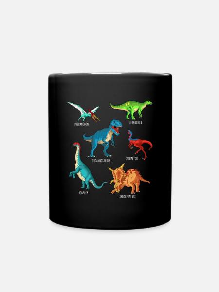Mein Dinosaurier Alphabet Kinder Arten Dino A-Z - Tasse einfarbig - Schwarz