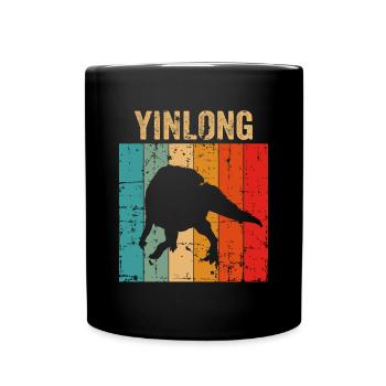 Yinlong Dinosaurier Kinder Dino Geschenk - Tasse einfarbig - Schwarz - Vorne