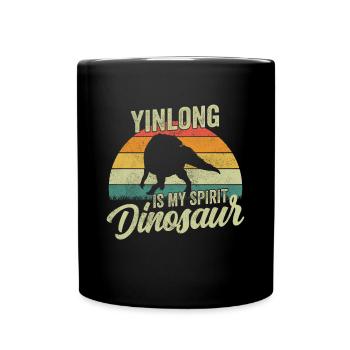 Yinlong Dinosaur Children Dino Gift - Full Colour Mug - black - Front