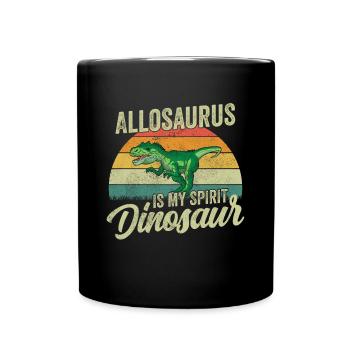 Allosaurus Dinosaurier Kinder Dino Geschenk - Tasse einfarbig - Schwarz - Vorne