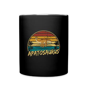 Apatosaurus Dinosaur Children Dino Gift - Full Colour Mug - black - Front