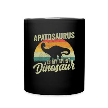 Apatosaurus Dinosaur Children Dino Gift - Full Colour Mug - black - Front