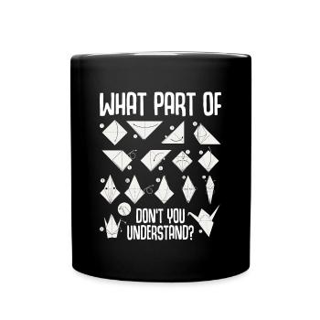 Origami Japanese Art Folding Crane Paper - Full Colour Mug - black - Front