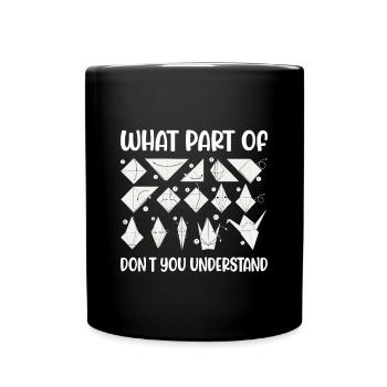 Origami Japanese Art Folding Crane Paper - Full Colour Mug - black - Front