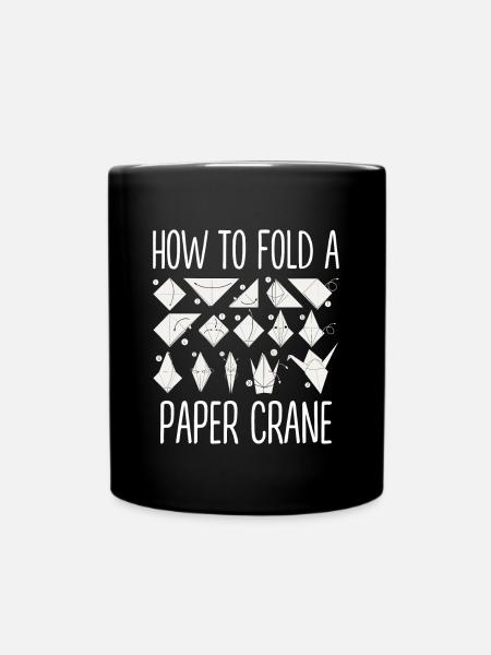 Origami Japanische Kunst Faltender Kranich Papier - Tasse einfarbig - Schwarz