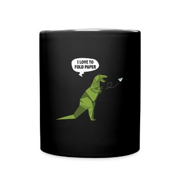 Origami Japanese Art Folding Crane Paper - Full Colour Mug - black - Front