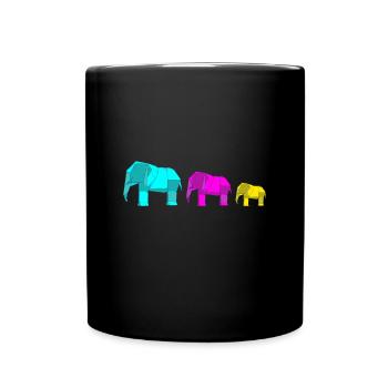 Origami Japanese Art Folding Crane Paper - Full Colour Mug - black - Front