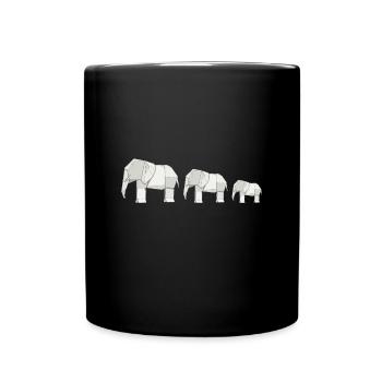 Origami Japanese Art Folding Crane Paper - Full Colour Mug - black - Front