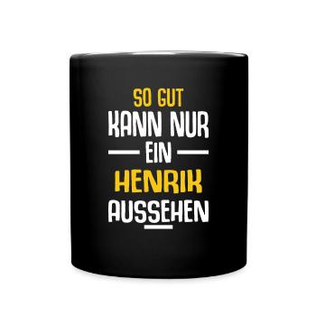 Henrik Vorname Name Geburtstag - Tasse einfarbig - Schwarz - Vorne