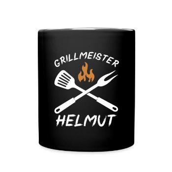 Grillmeister Helmut - Tasse einfarbig - Schwarz - Vorne