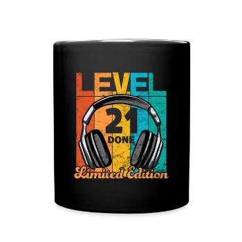 Gaming Birthday 21 Years Level 21 Complete - Full Colour Mug - black - Front
