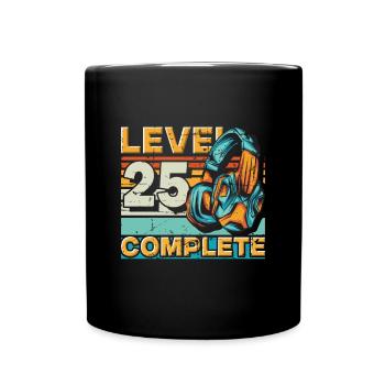Gaming Geburtstag Level 25 Complete für Gamer. - Tasse einfarbig - Schwarz - Vorne