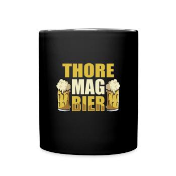 Thore mag Bier Name Geburtstag - Tasse einfarbig - Schwarz - Vorne