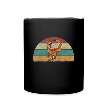 Deinonychus Dinosaurier Kinder Dino Geschenk - Tasse einfarbig - Schwarz - Vorne