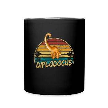 Diplodocus Dinosaur Children Dino Gift - Full Colour Mug - black - Front