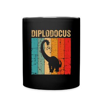 Diplodocus Dinosaur Children Dino Gift - Full Colour Mug - black - Front
